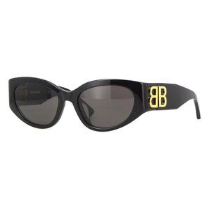 New BALENCIAGA Black Cat Eye BB0324SK 002 Sunglasses Women